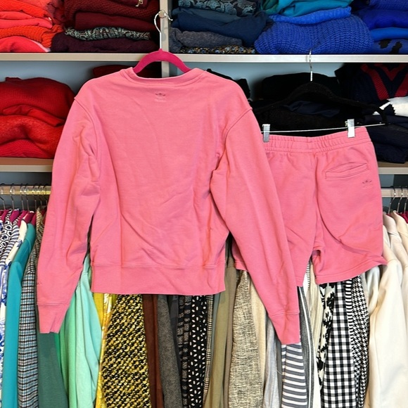 Adidas Humanrace by Pharrell Williams 100% cotton pink shorts sweatsuit size XS - Picture 5 of 7